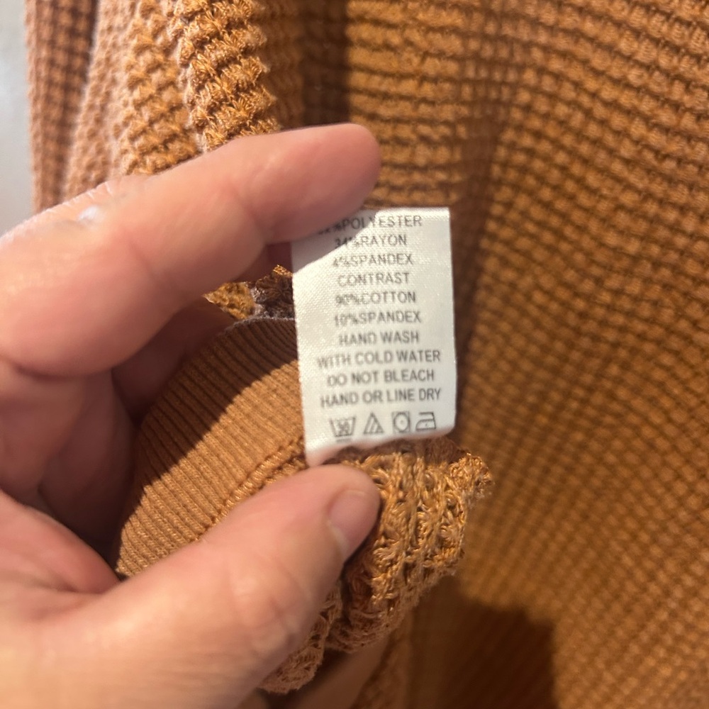 143 Story Orange Waffle Knit Top - Picture 10 of 10
